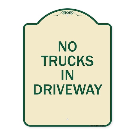 Signmission Driveway No Trucks in Driveway Heavy-Gauge Aluminum Architectural Sign, 24" x 18", TG-1824-24124 A-DES-TG-1824-24124